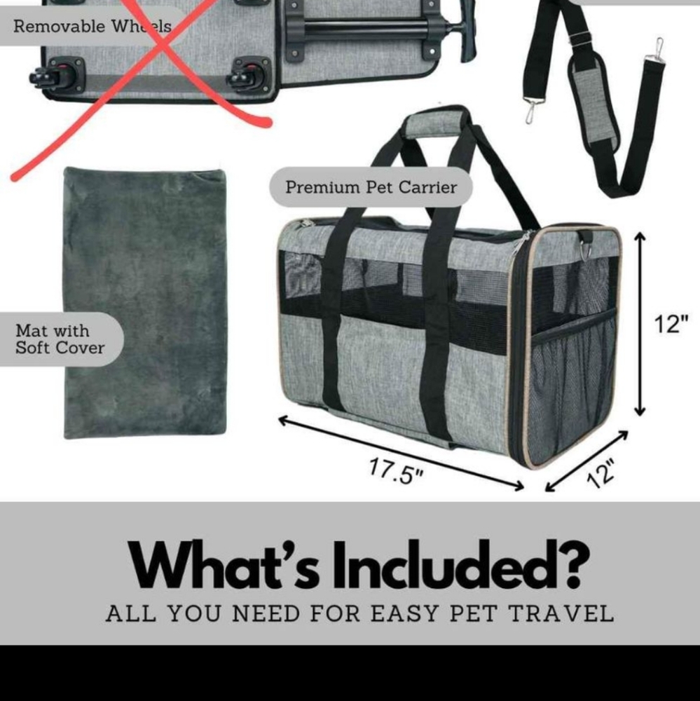 Airline approved carrier ( missing wheels)